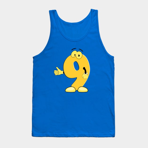 Number 9 Smiley Monogram Face Emoji Shirt for Men Women Kids Tank Top by PatrioTEEism